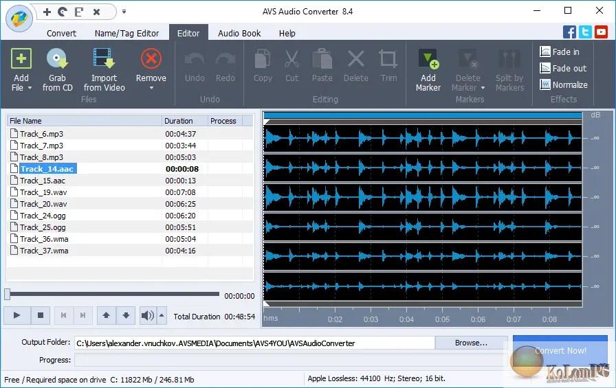 AVS Audio Converter settings