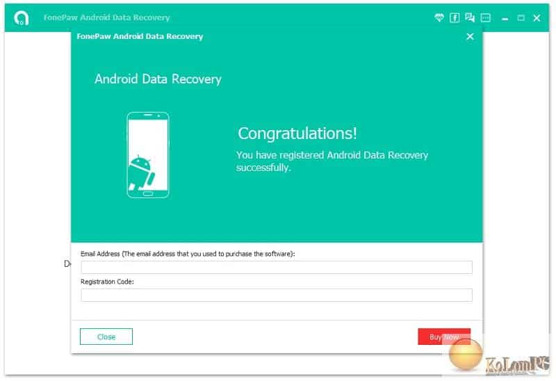 Android Data Recovery registration