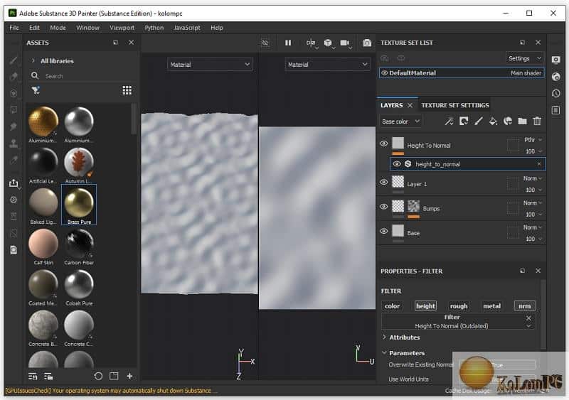 Adobe Substance 3D Painter settings
