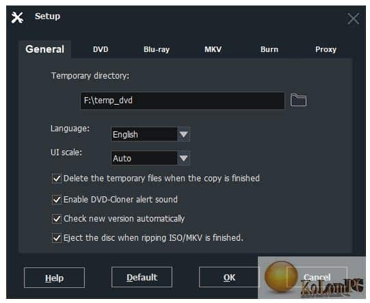 DVD-Cloner settings for blue ray