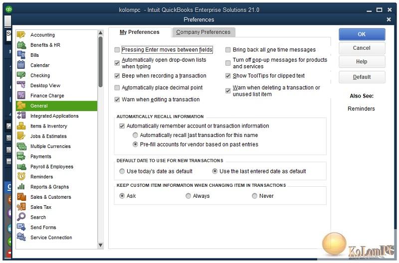 settings 2 in Intuit QuickBooks