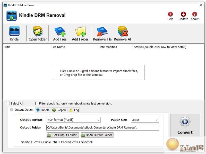 main window in DRM Removal