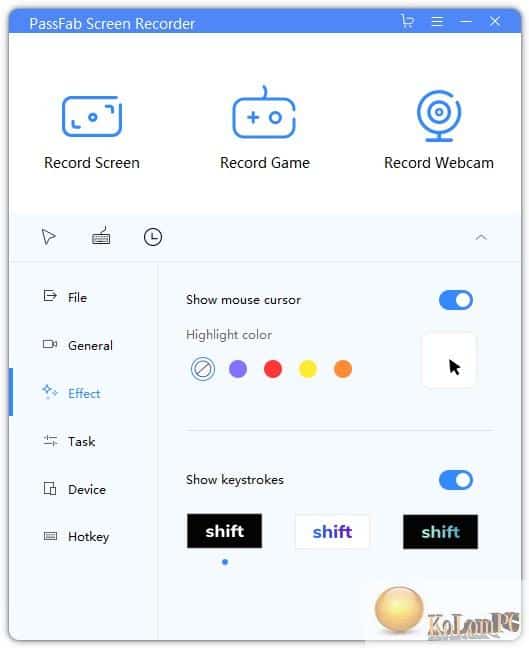 effects in Screen Recorder