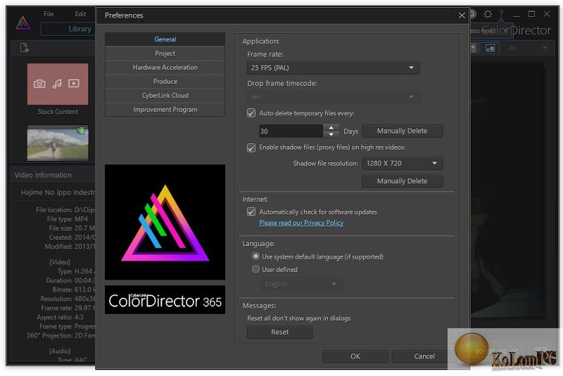 ColorDirector settings