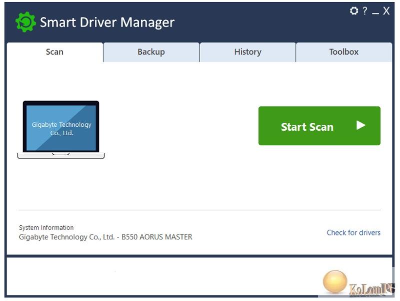 Driver Manager start screen