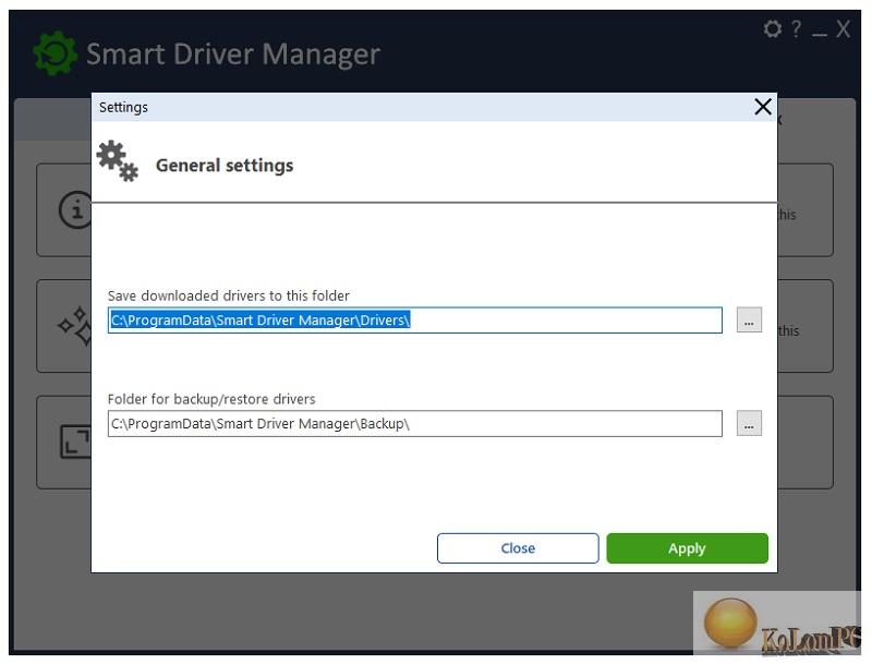 Driver Manager settings